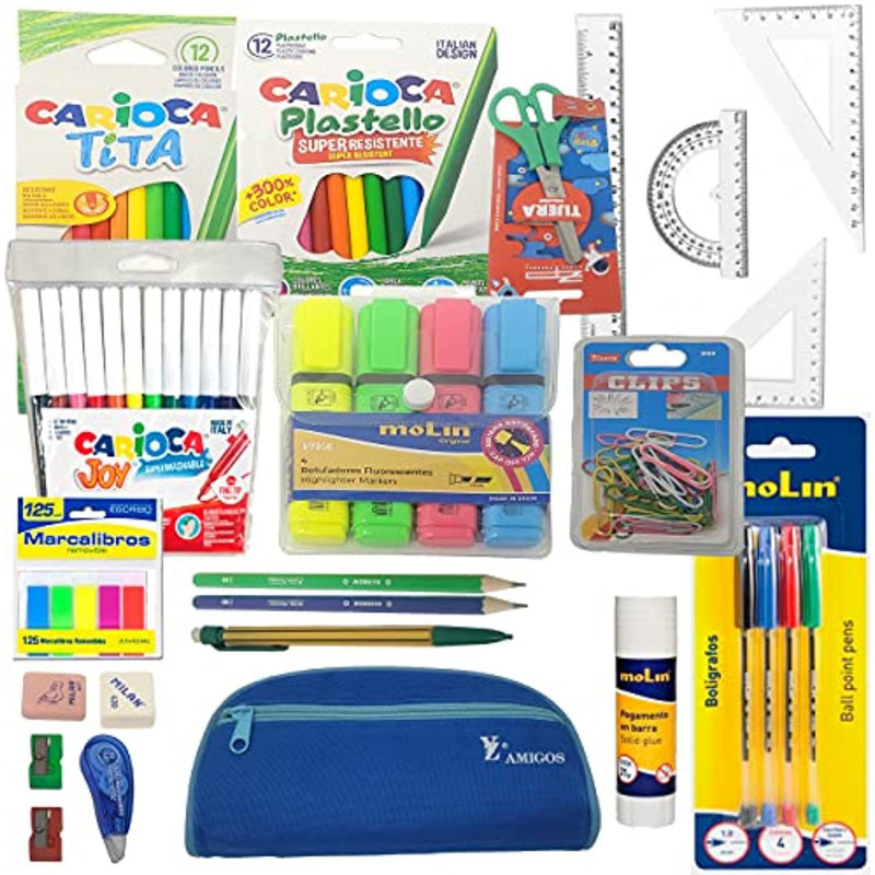 CASANTO SCHOOL Set Vuelta Al Cole Completo. Pack Ahorro. Incluye estuche y material escolar. Infantil, Primaria y Útiles Escolar CASANTO SCHOOL Set Vuelta Al Cole Completo. Pack Ahorro. Incluye estuche y material escolar. Infantil, Primaria y Útiles Escolar